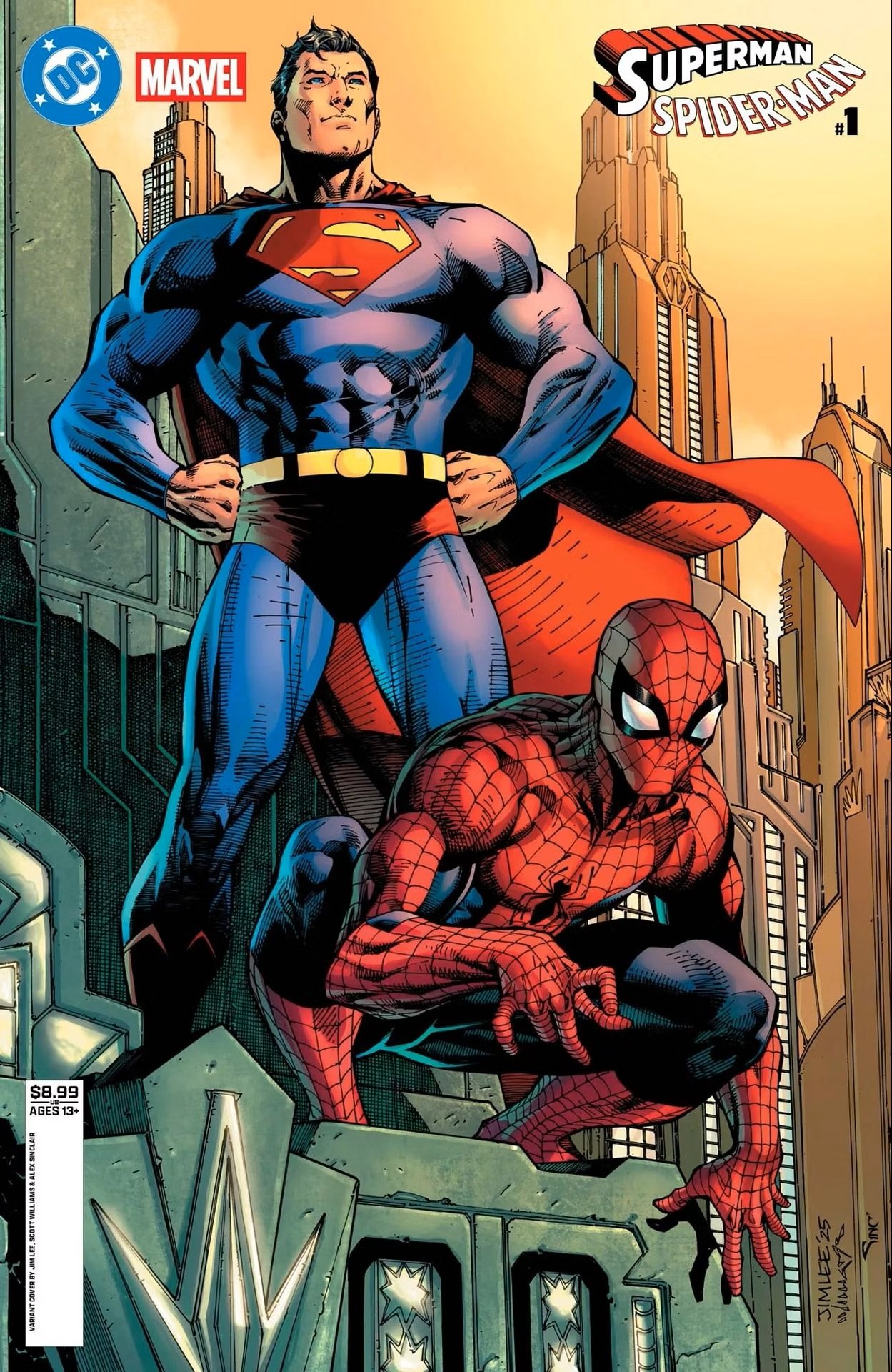 dc marvel superman spider man #1 jim lee - Key Comics