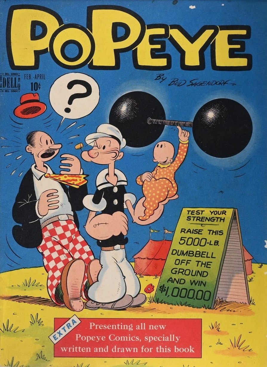 popeye #1 cgc 9.0 dell 1948 1st popeye comic book 1st popeye series in standard comic format
