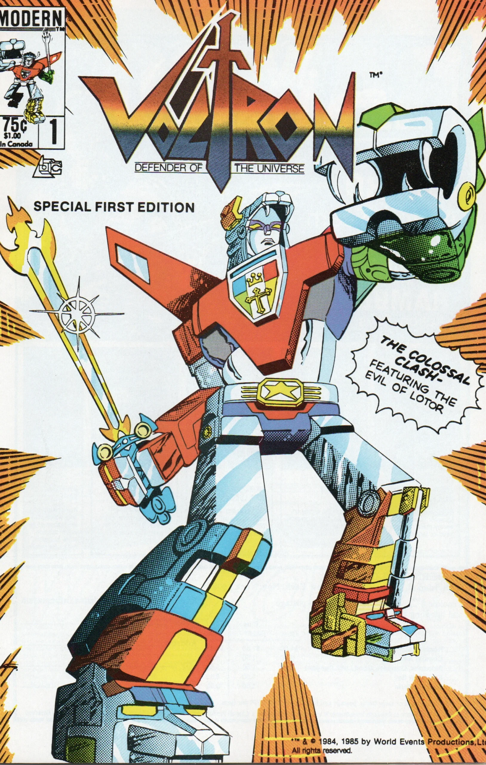 voltron #1 modern comics 1984